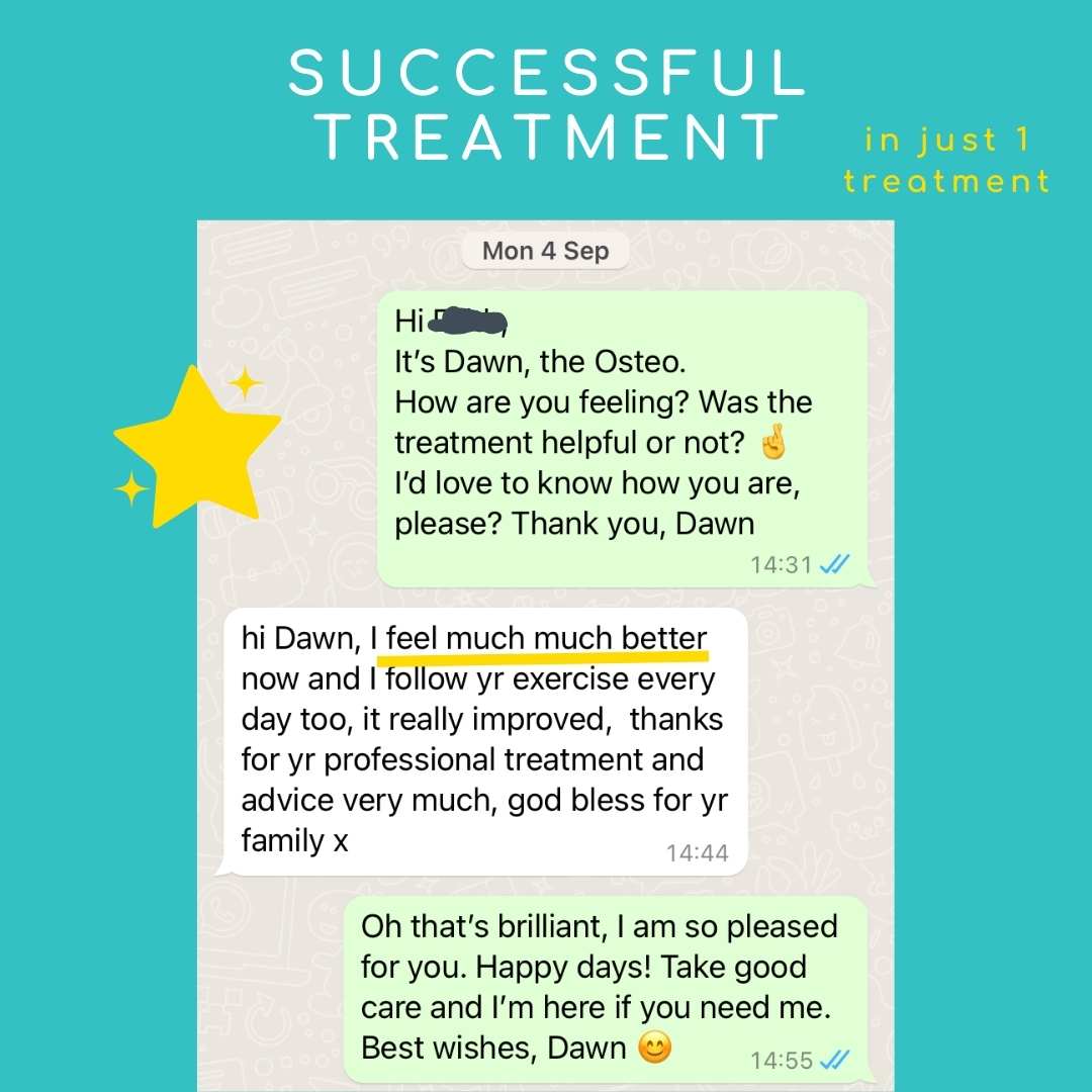 Hi Dawn, I feel much better now and I follow your exercise every day too, and it really improved. Thanks for your professional treatment and advice very much.